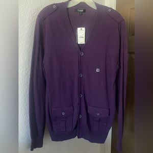 Purple Cardigan with pockets (size S)